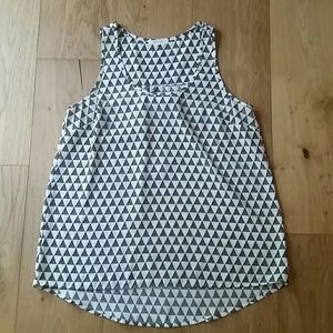 Pleione Nordstrom geometric print black white  top